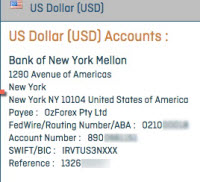 Sample OFX bank details